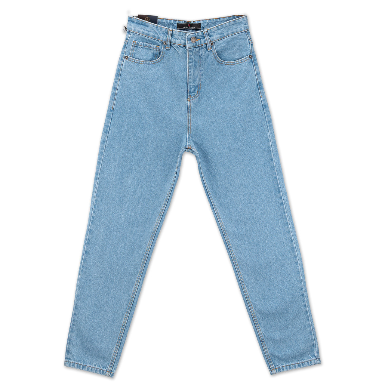 Чоловічі джинси Мом John Lucca світло-блакитні, вільний крій, комфортні, якісні, фото 1
