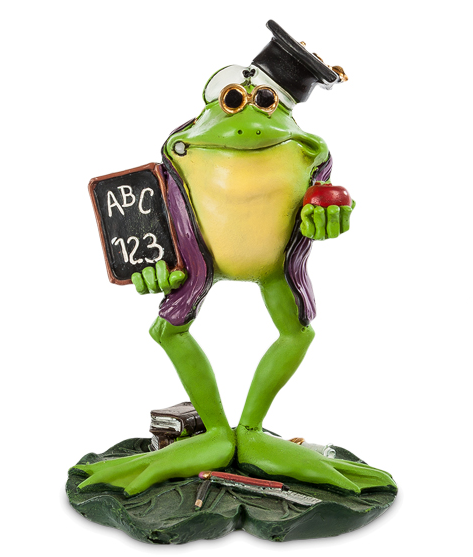 Колекційна статуетка жабки "Випускник" з полістоуну від канадського бренду Stratford висота 14 см, фото 1