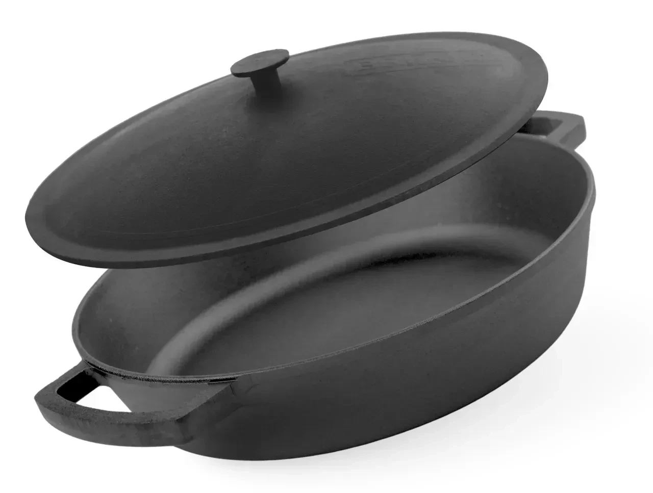 Сковорода жаровня чавунна Ø36 см з чавунною кришкою Brizoll, фото 1