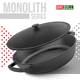 Сковорода жаровня чавунна Ø36 см з чавунною кришкою Brizoll, фото 9