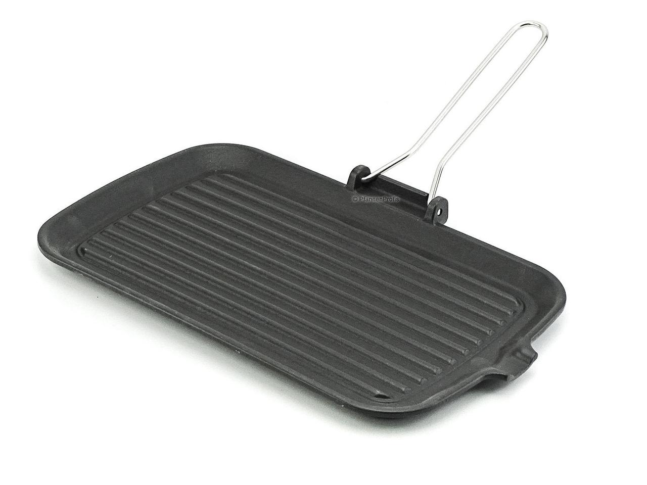 Сковорода-гриль прямокутна чавунна Risoli Saporella 36×23 см з металевою складаною ручкою (арт. 000112/36G00), фото 1
