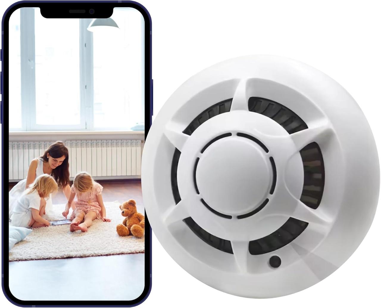 HD 1080P Wi-Fi IP камера у формі димового сигналізатора, бездротова, для дому та готелю, міні, віддалений моніторинг, фото 1
