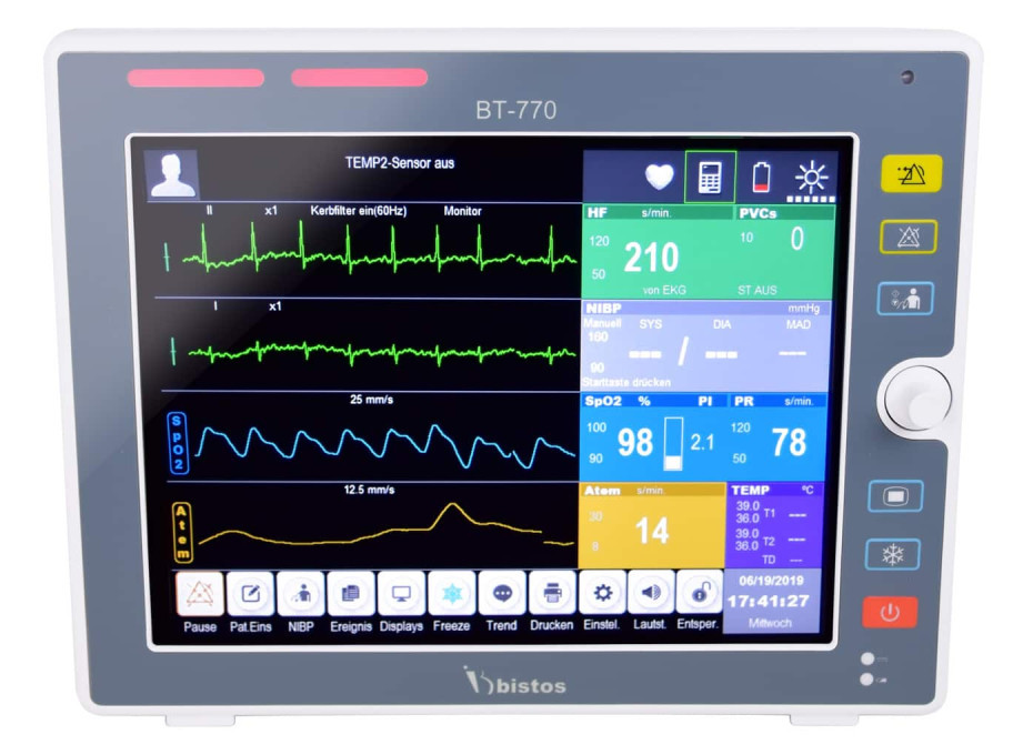Монітор пацієнта ВТ-770 з сенсорним 12.1’’ дюймовим екраном