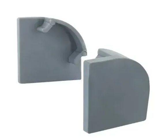 Заглушка ZPU-17 для профіля кутового 17*17 ЛПУ-17, сірий пластик, фото 1