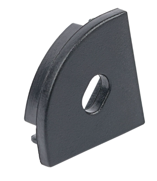 Заглушка ZPU-R16В для профіля кутового 16*16 ЛПУ-16, Чорний пластик, фото 1