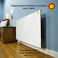 Инфракрасный безопасный керамический обогреватель Еmby 1000W с терморегулятором современный панельный обогреватель на 20 кв м