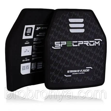 Поліетиленова бронеплита SPECPROM S-Line 3-го класу. Вага 1,4 кг. Розмір 25 на 30 см., фото 1