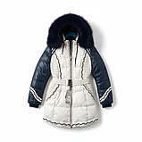 Куртка зимова пуховик жіноче пальто Peercat біла з синім 46-48, фото 2