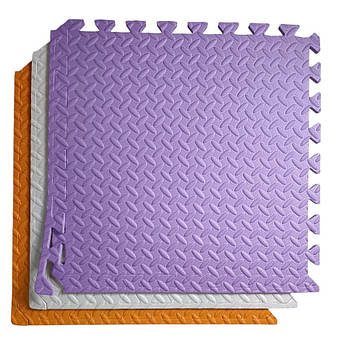 Набір-пазл Тріо (12шт пазлів) 50х50х1см Фіолетовий-Помаранчевий-Білий