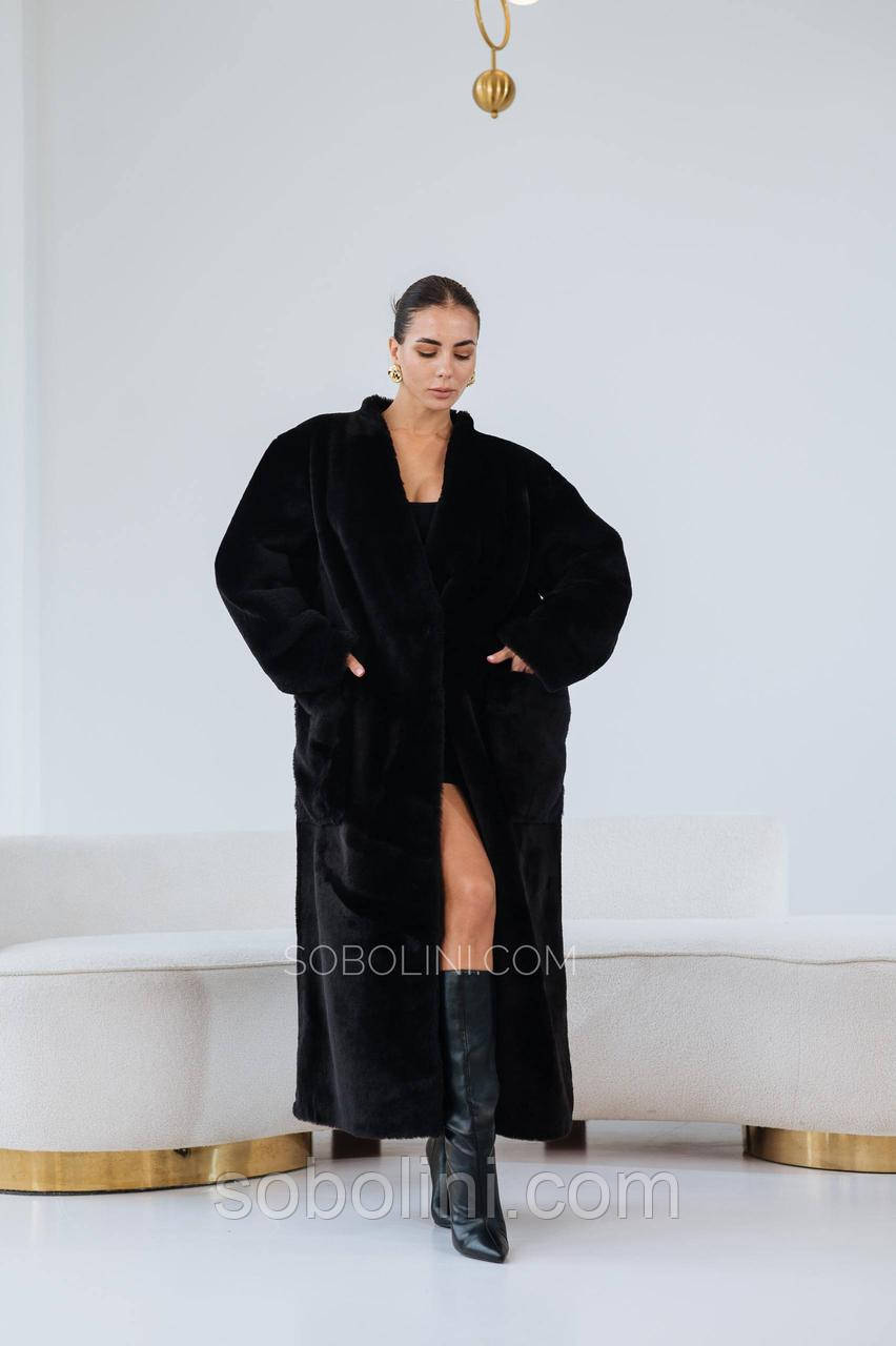 Дубляночка довга, з італійської сировини, темно коричневого кольору 🤎, фото 1