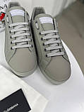 Кросівки Dolce & Gabbana Portofino Gray шкіра сіра якість преміум, фото 7