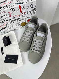 Кросівки Dolce & Gabbana Portofino Gray шкіра сіра якість преміум