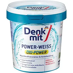 Кисневий плямовивідник відбілювач нейтралізатор запахів для білих речей Denkmit Power Weiss Oxi Power 750 гр
