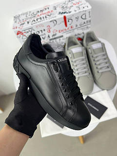 Кросівки чоловічі Dolce & Gabbana Portofino Black чорний шкіра якість преміум