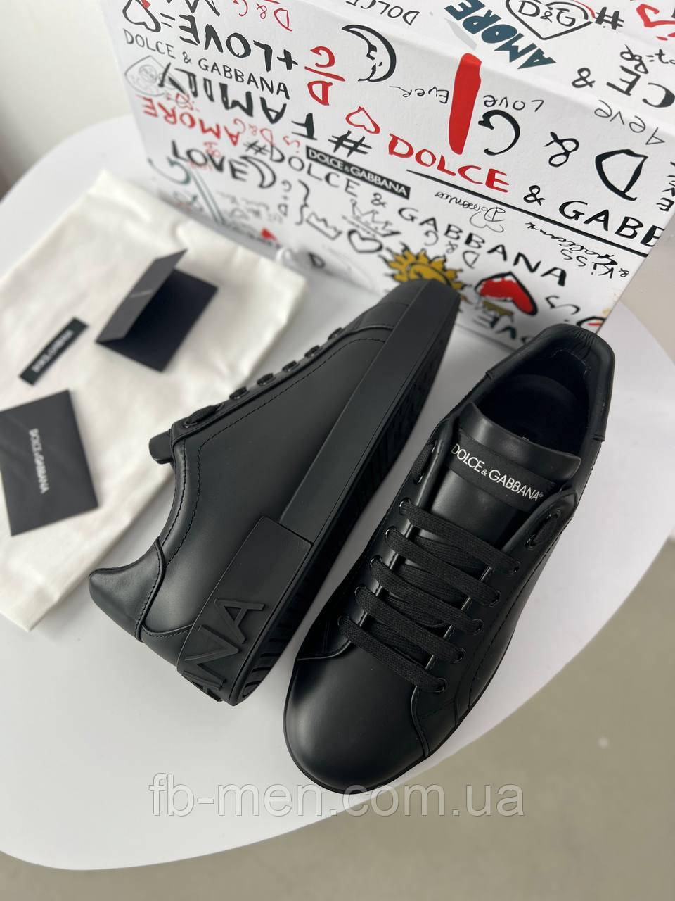 Кросівки чоловічі Portofino Black чорний шкіра якість преміум, фото 1