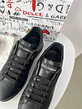 Чоловічі кросівки Dolce & Gabbana Portofino Black чорний шкіра якість преміум, фото 8