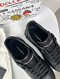 Чоловічі кросівки Dolce & Gabbana Portofino Black чорний шкіра якість преміум, фото 7