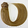 Натуральне Європейське Волосся на Заколках 75 см 180 грам, Русявий №08, фото 4