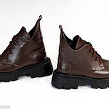 Женские коричневые ботинки, женские кожаные челси , женские ботинки демисезонные, натуральные женские ботинки, фото 2