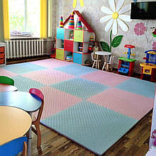 Покриття для дитячої кімнати 1000х1000х20мм мат татамі ластівчин хвіст EVA рожевий/блакитний