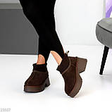 Модні жіночі уггі на виокій підошві, жіночі уггі з підборами, замшеві жіночі уггі, фото 3