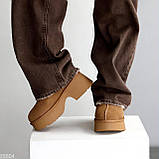 Модні жіночі уггі на виокій підошві, жіночі уггі з підборами, замшеві жіночі уггі, фото 2