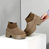 Модні жіночі уггі на виокій підошві, жіночі уггі з підборами, замшеві жіночі уггі, фото 10