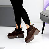 Модні жіночі уггі на виокій підошві, жіночі уггі з підборами, замшеві жіночі уггі, фото 9