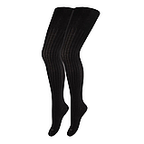 Колготки дитячі демісезонні в рубчик 134-140, 68-72, 20-22 ТМ Duna Дюна 4442-1814-чорний / весна-осінь, фото 2