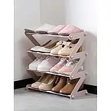 Полиця-органайзер для взуття Z-shaped Shoe Rack, 4-рівнева стійка для зберігання, фото 3