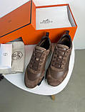 Кросівки чоловічі шкіряні коричневі люкс взуття преміумклас, фото 5