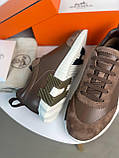 Шкіряні чоловічі кросівки коричневі люкс взуття преміумклас, фото 6