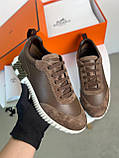 Чоловічі шкіряні кросівки коричневі люкс взуття преміумклас, фото 9
