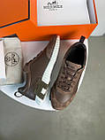 Шкіряні чоловічі кросівки коричневі люкс взуття преміумклас, фото 2