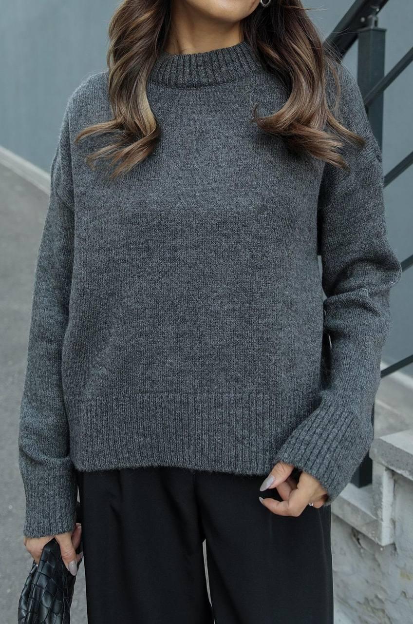 Светр жіночий Туреччина Модель: 1466-087 Колір: молочний, графіт, червоний, фото 1