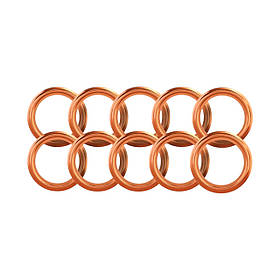 Ущільнювальна шайба мідна; 9х15-0,9мм; 10 штук; рефлена;