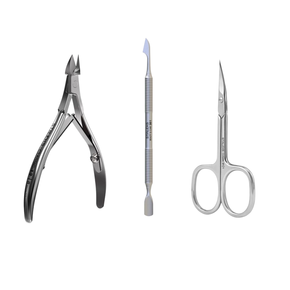 Набір стартовий Staleks CLASSIC 3в1 для обрізного манікюру: Кусачки 8 мм, Ножиці та Лопатка