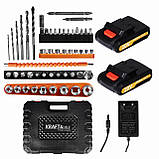 Акумуляторний шуруповерт з аксесуарами 2Аг Kraft&Dele KD3086., фото 3