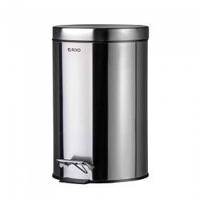 Rixo Solido PB212S — відро для сміття з педаллю з матової нержавіючої сталі 12 л