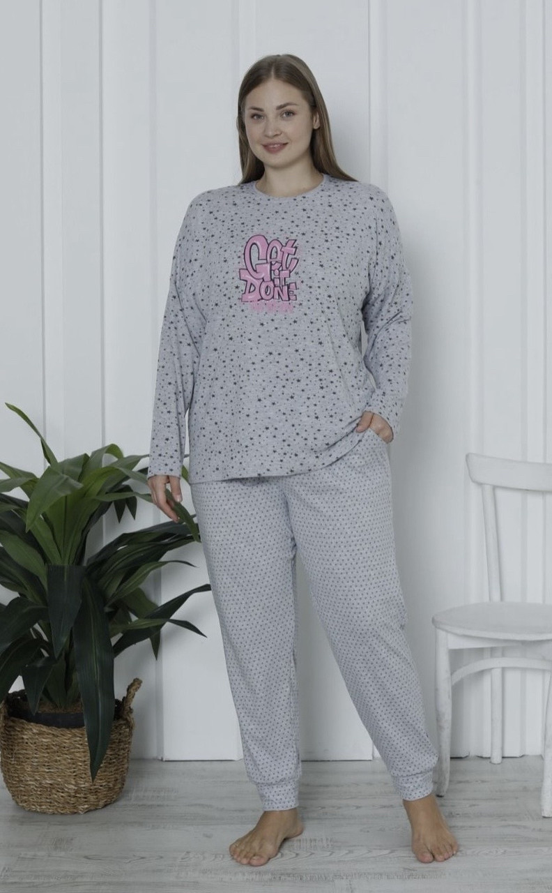 Комплект молодіжних великих розмірів із довгими штанами та кофточкою. Nicoletta 20064, фото 1