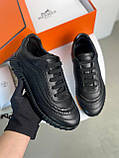 Кросівки чоловічі шкіряні чорні люкс взуття преміумклас, фото 2