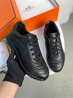 Шкіряні чоловічі кросівки чорні люкс взуття преміумклас