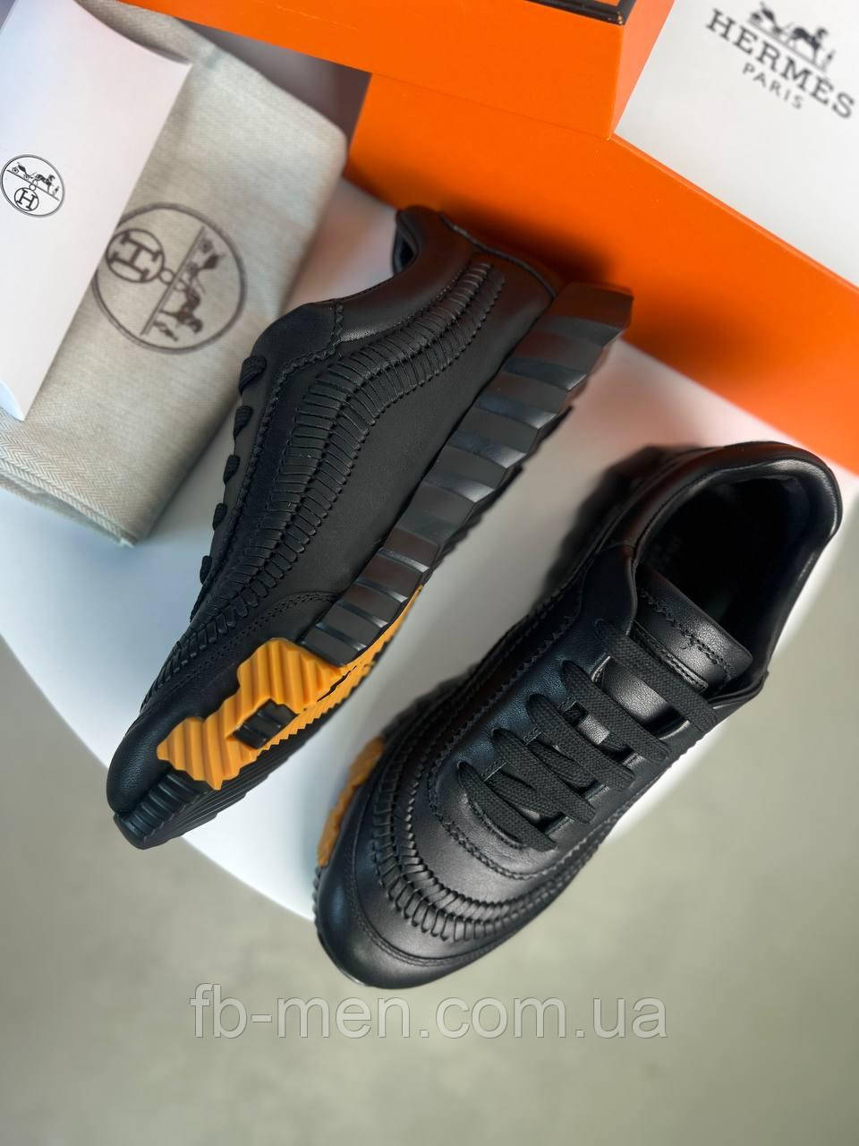 Кросівки чоловічі шкіряні чорні люкс взуття преміумклас, фото 1