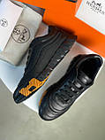 Шкіряні чоловічі кросівки чорні люкс взуття преміумклас, фото 5
