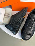 Шкіряні чоловічі кросівки чорні люкс взуття преміумклас, фото 8