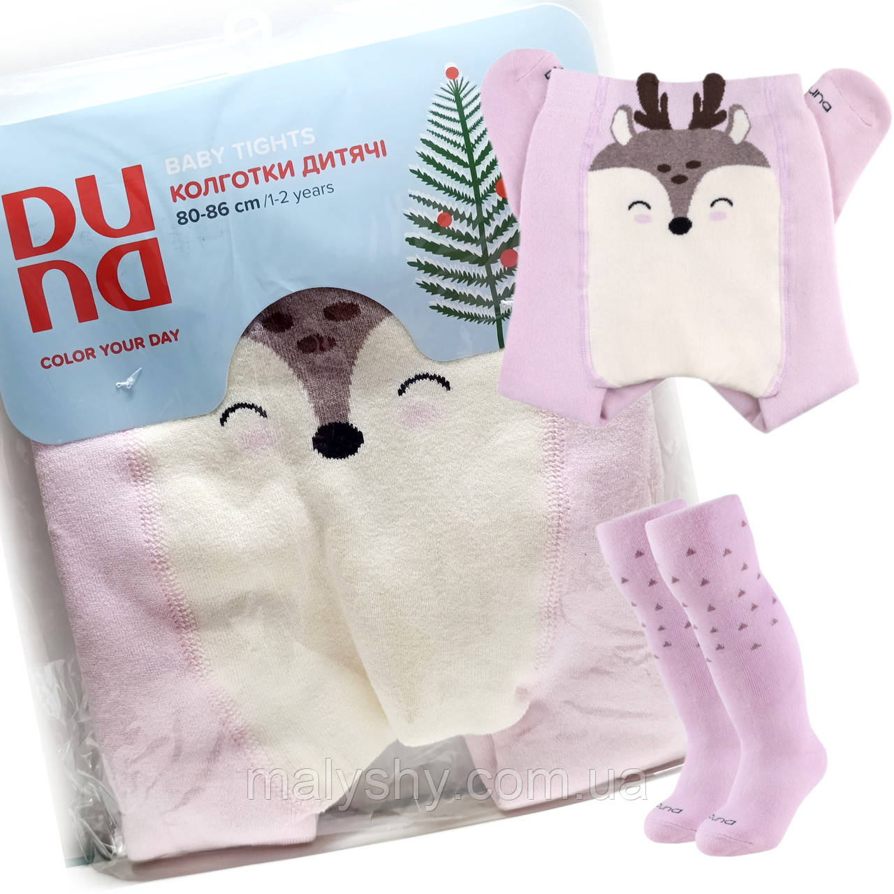 Колготки дитячі зимові махрові 80-86 ТМ "Дюна" (колготи дитячі махрові) / Duna / 4944-1989-світло-рожевий, фото 1