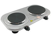 Двоконфоркова плита з регулюванням потужності та захистом від перегріву, Кухонна плита зі сталевим корпусом 3500Вт