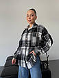 Сорочка жіноча в клітинку з кашеміру Модель: 1466-047 Колір: синій, коричневий, фото 2