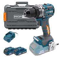 Потужний акумуляторний дриль-шуруповерт PROFI-TEC PPCD7020 UltraCore : з АКБ 2шт-20V 2.0Ah (007642)