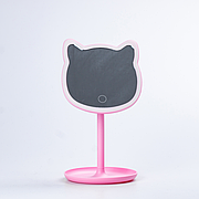 Дзеркало косметичне настільне у формі котика з LED підсвіткою 40 діодів